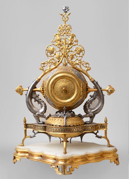 Victor GEOFFROY-DECHAUME (modèle de) et Auguste-Maximilien DELAFONTAINE (bronzier) - Garniture « Persane » en bronze doré et argenté Victor GEOFFROY-DECHAUME (modèle de) et Auguste-Maximilien DELAFONTAINE (bronzier) - Garniture « Persane » en bronze doré et argenté-9