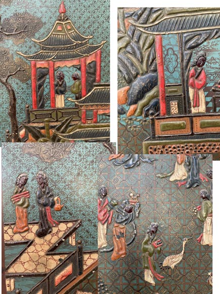 Paire de paravents chinois Paire de paravents chinois-5