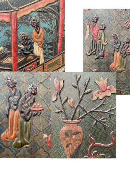 Paire de paravents chinois Paire de paravents chinois-6