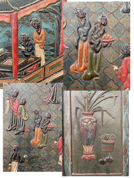 Paire de paravents chinois Paire de paravents chinois-7