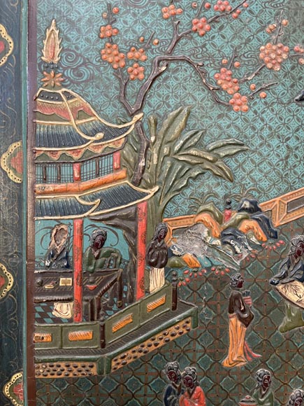 Paire de paravents chinois Paire de paravents chinois-8