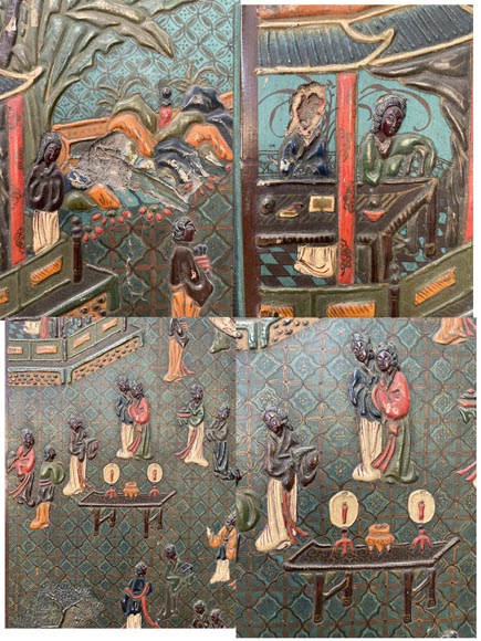 Paire de paravents chinois Paire de paravents chinois-10