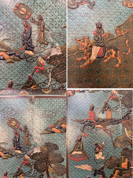 Paire de paravents chinois Paire de paravents chinois-19