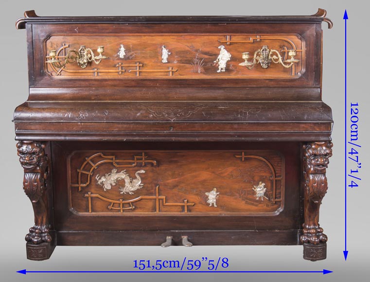 Perret et Vibert (attr. à) - Piano japonisant au dragon oriental Perret et Vibert (attr. à) - Piano japonisant au dragon oriental-13