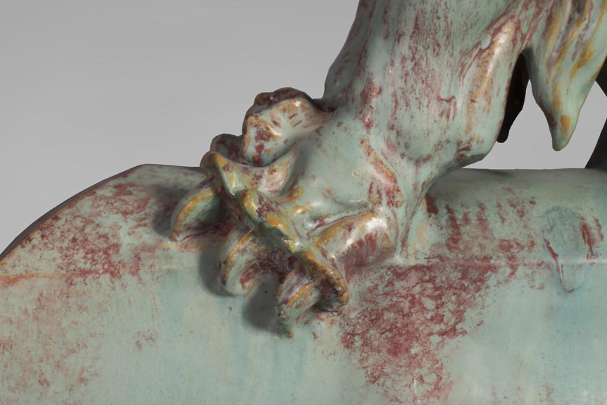 Emmanuel FREMIET (1824-1910) et Emile MÜLLER ET CIE L'Aigle et le lézard, tuiles faîtières d'après les sculptures du Château de Pierrefonds Emmanuel FREMIET (1824-1910) et Emile MÜLLER ET CIE L'Aigle et le lézard, tuiles faîtières d'après les sculptures du Château de Pierrefonds-11