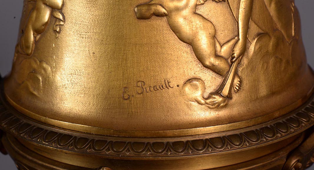 Émile Louis PICAULT (sculpteur), Alphonse Mathieu Paris (horloger) « Aurore et Crépuscule », Monumentale horloge d’exposition dans l’esprit des décors de l’hôtel Païva à Paris Émile Louis PICAULT (sculpteur), Alphonse Mathieu Paris (horloger) « Aurore et Crépuscule », Monumentale horloge d’exposition dans l’esprit des décors de l’hôtel Païva à Paris-11