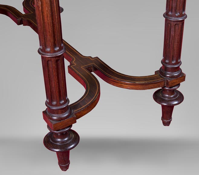 E. MARTIN (ancienne maison RIVART), Bureau en marqueterie à décor de paysage lacustre Exposition Universelle de 1889 E. MARTIN (ancienne maison RIVART), Bureau en marqueterie à décor de paysage lacustre Exposition Universelle de 1889-8