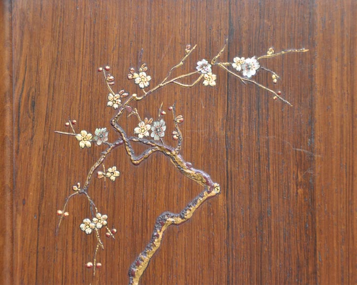 Meuble vitrine japonisant aux oiseaux Meuble vitrine japonisant aux oiseaux-10