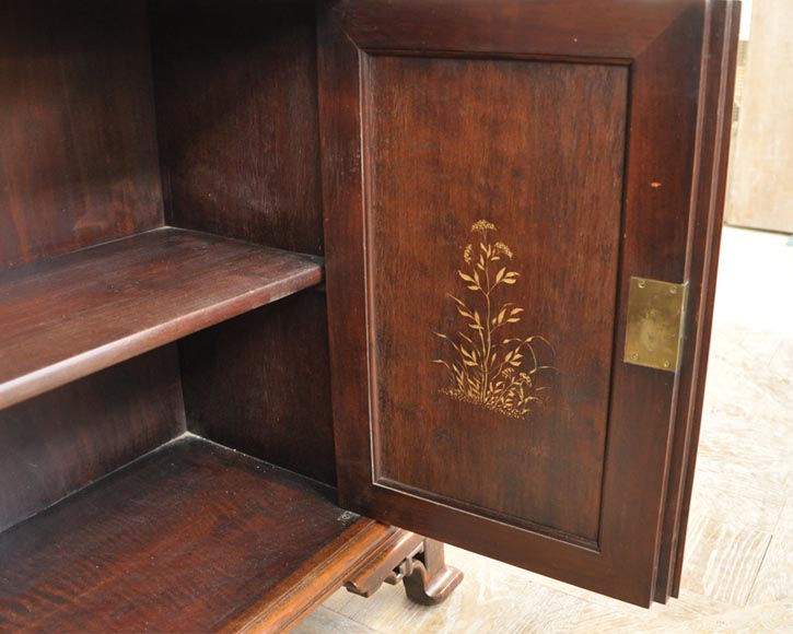 Meuble vitrine japonisant aux oiseaux Meuble vitrine japonisant aux oiseaux-11