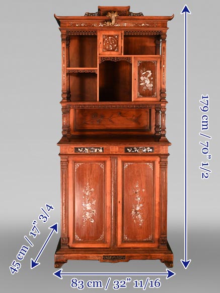 Gabriel VIARDOT (attribué à), Meuble japonisant aux panneaux incrustés de nacre, fin du XIXe siècle Gabriel VIARDOT (attribué à), Meuble japonisant aux panneaux incrustés de nacre, fin du XIXe siècle-15