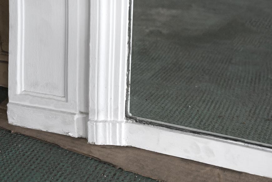 Grand trumeau ancien en bois et stuc blanc Grand trumeau ancien en bois et stuc blanc-2