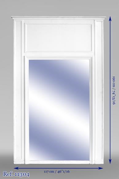 Grand trumeau ancien en bois et stuc blanc Grand trumeau ancien en bois et stuc blanc-4