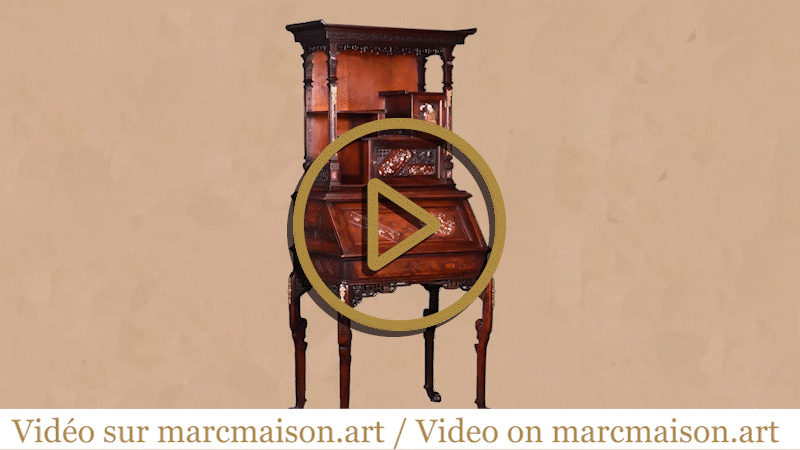 Gabriel VIARDOT, Bureau de pente au moine bouddhiste, signé et daté 1886 Gabriel VIARDOT, Bureau de pente au moine bouddhiste, signé et daté 1886-0