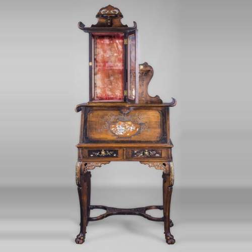 Secrétaire-vitrine japonisant