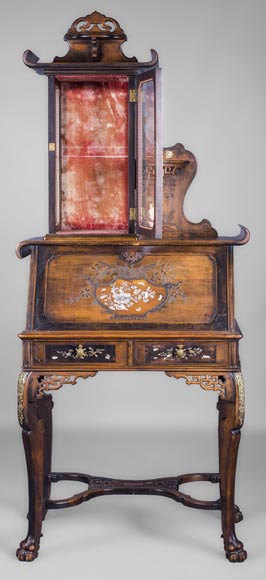 Secrétaire-vitrine japonisant Secrétaire-vitrine japonisant-0