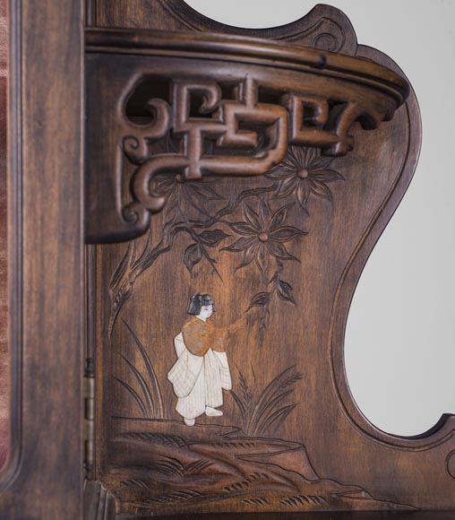 Secrétaire-vitrine japonisant Secrétaire-vitrine japonisant-5