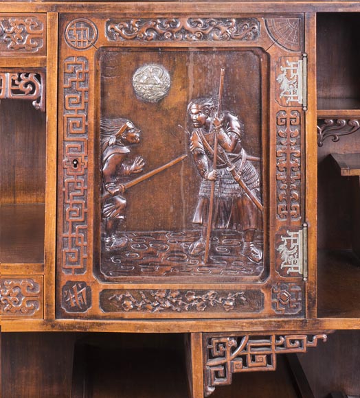 Meuble à étagères d'inspiration extrême-orientale Meuble à étagères d'inspiration extrême-orientale-2