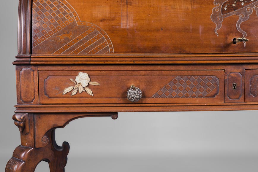 Bureau à cylindre japonisant Bureau à cylindre japonisant -3