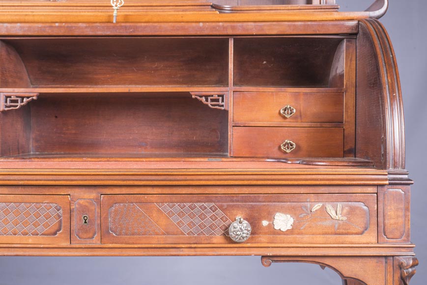 Bureau à cylindre japonisant Bureau à cylindre japonisant -5