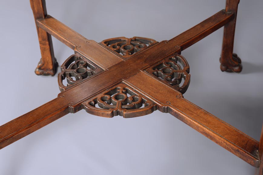 Table à jeux Japonisante au décor gravé Table à jeux Japonisante au décor gravé-7