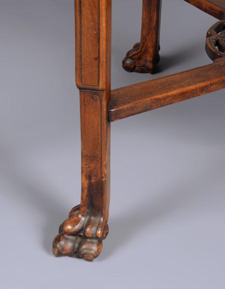 Table à jeux Japonisante au décor gravé Table à jeux Japonisante au décor gravé-8