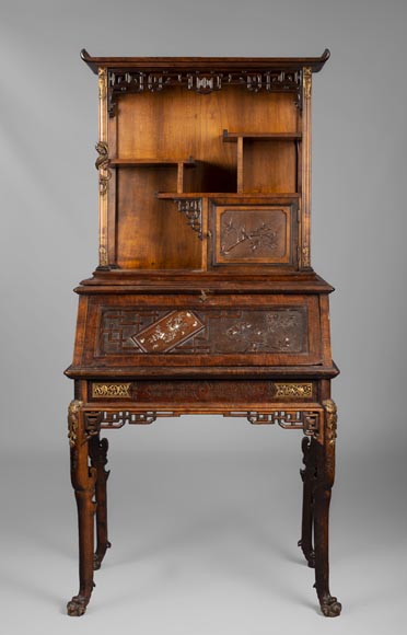 Gabriel VIARDOT (1830-1906) - Petit secrétaire d'inspiration extrême-orientale Gabriel VIARDOT (1830-1906) - Petit secrétaire d'inspiration extrême-orientale-0