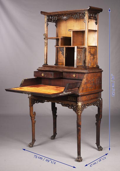 Gabriel VIARDOT (1830-1906) - Petit secrétaire d'inspiration extrême-orientale Gabriel VIARDOT (1830-1906) - Petit secrétaire d'inspiration extrême-orientale-16