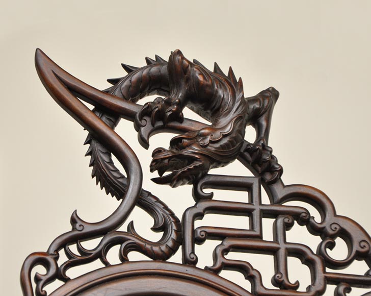 Maison des Bambous Alfred PERRET et Ernest VIBERT (attribué à) - Paravent japonisant en soie brodée Maison des Bambous Alfred PERRET et Ernest VIBERT (attribué à) - Paravent japonisant en soie brodée-2