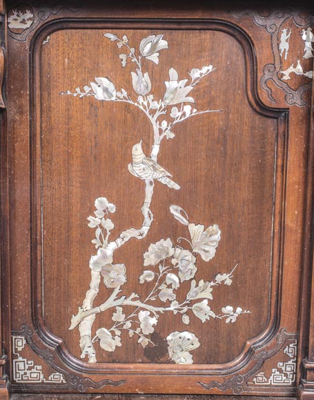 Important bureau plat japonisant aux dragons Important bureau plat japonisant aux dragons-6