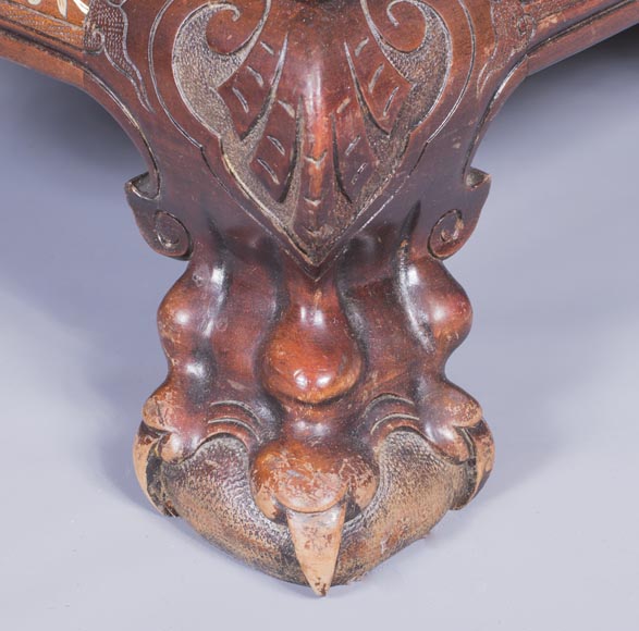 Important bureau plat japonisant aux dragons Important bureau plat japonisant aux dragons-12