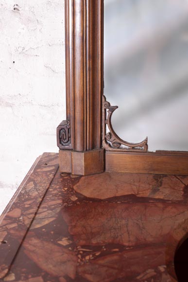 Meuble sous lavabo et son miroir d'inspiration extrême oriental Meuble sous lavabo et son miroir d'inspiration extrême oriental-3