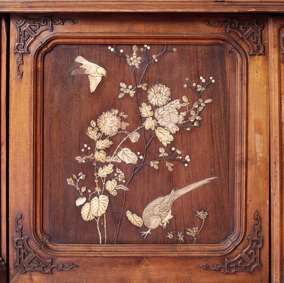 Meuble sous lavabo et son miroir d'inspiration extrême oriental Meuble sous lavabo et son miroir d'inspiration extrême oriental-9