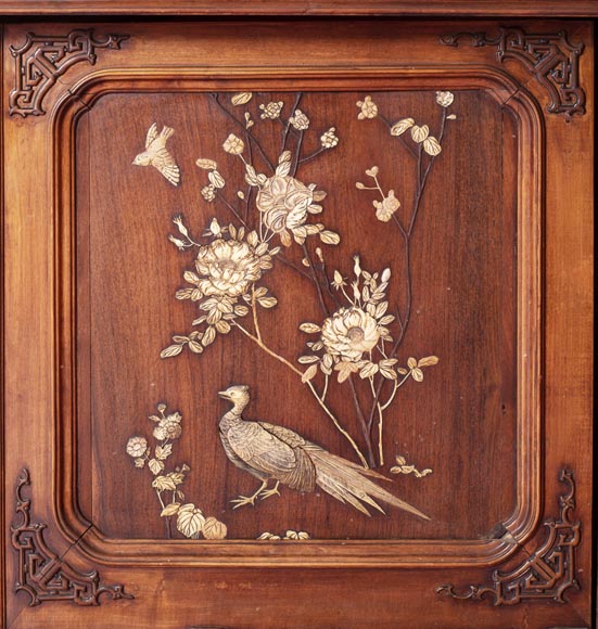 Meuble sous lavabo et son miroir d'inspiration extrême oriental Meuble sous lavabo et son miroir d'inspiration extrême oriental-10