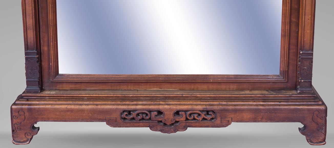 Gabriel VIARDOT (attribué à) - Armoire asymétrique à riche décor gravé et sculpté d'inspiration extrême orientale Gabriel VIARDOT (attribué à) - Armoire asymétrique à riche décor gravé et sculpté d'inspiration extrême orientale-8