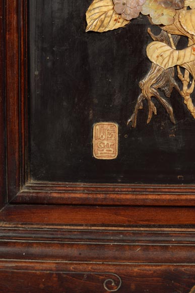 Gabriel Viardot (attribué à )- Meuble de présentation japonisant à décor de laque et de nacre Gabriel Viardot (attribué à )- Meuble de présentation japonisant à décor de laque et de nacre-14