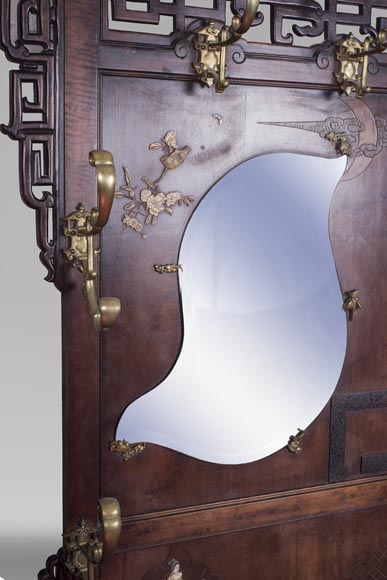 Vestiaire d'entrée japonisant à décor de pagode Vestiaire d'entrée japonisant à décor de pagode-6