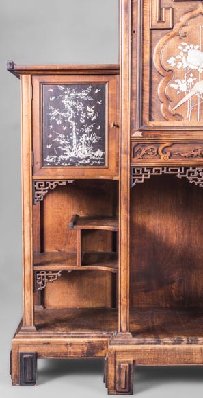 Gabriel VIARDOT (1830-1906) - Meuble étagère à décor de dragon et chien de Fô Gabriel VIARDOT (1830-1906) - Meuble étagère à décor de dragon et chien de Fô-3