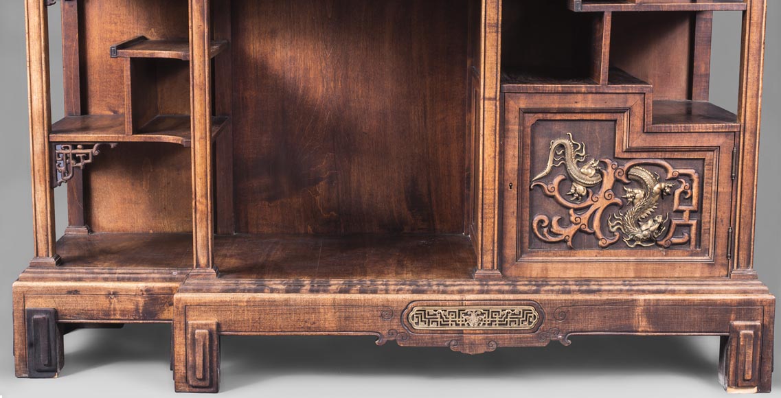 Gabriel VIARDOT (1830-1906) - Meuble étagère à décor de dragon et chien de Fô Gabriel VIARDOT (1830-1906) - Meuble étagère à décor de dragon et chien de Fô-4