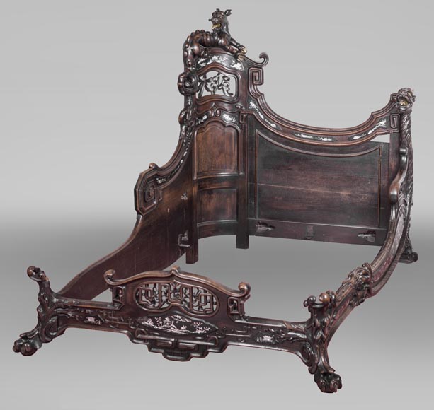 Lit asymétrique japonisant Lit asymétrique japonisant-0