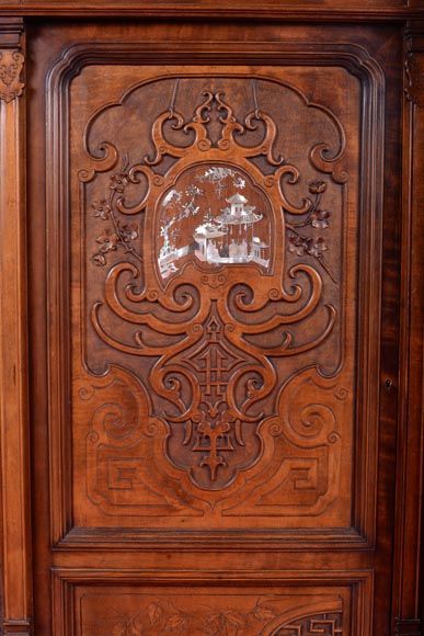 Très belle chambre à coucher japonisante en sycomore Très belle chambre à coucher japonisante en sycomore-11