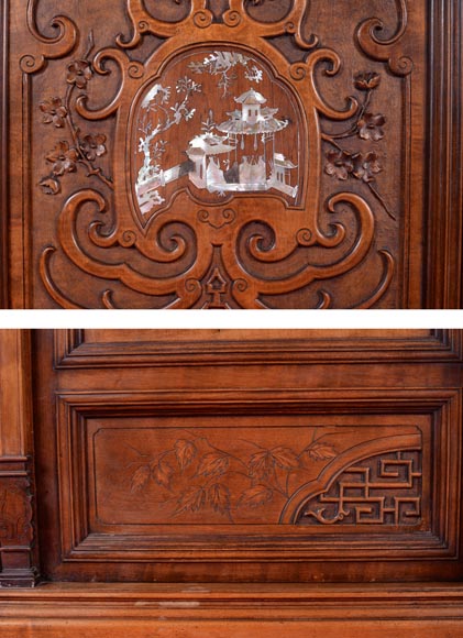 Très belle chambre à coucher japonisante en sycomore Très belle chambre à coucher japonisante en sycomore-12