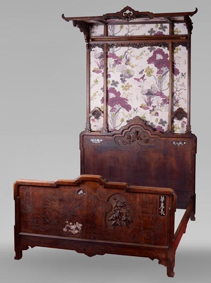 Très belle chambre à coucher japonisante en sycomore Très belle chambre à coucher japonisante en sycomore-22