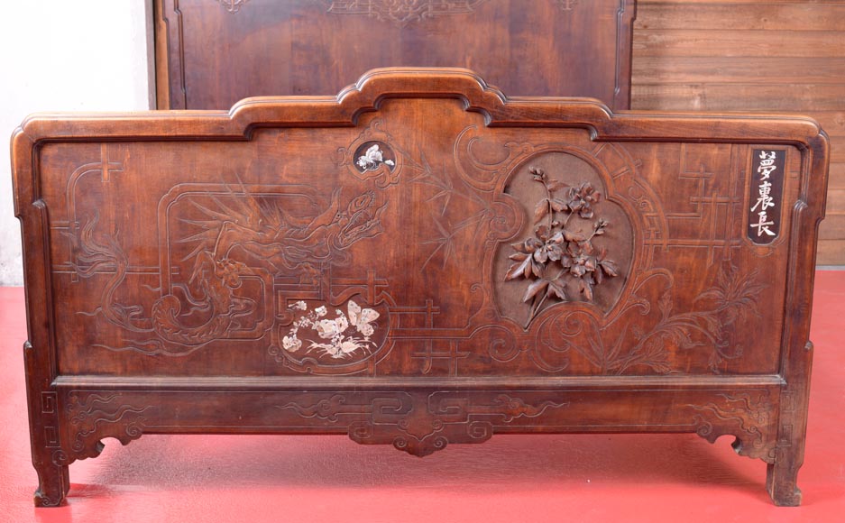 Très belle chambre à coucher japonisante en sycomore Très belle chambre à coucher japonisante en sycomore-29