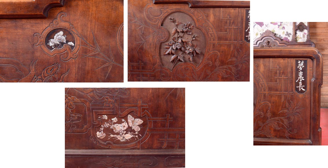 Très belle chambre à coucher japonisante en sycomore Très belle chambre à coucher japonisante en sycomore-30