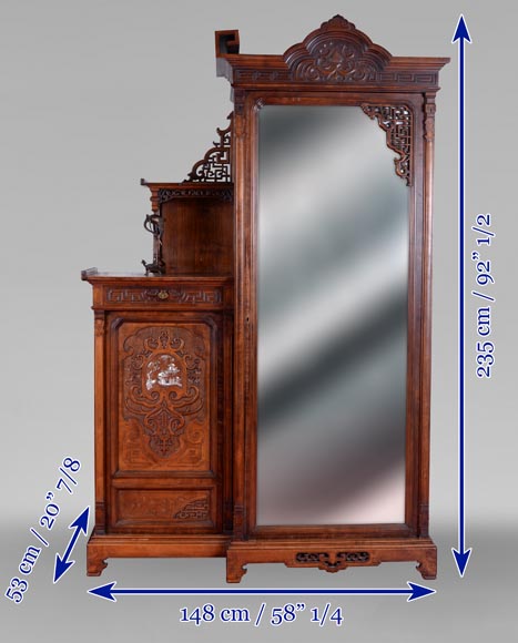 Très belle chambre à coucher japonisante en sycomore Très belle chambre à coucher japonisante en sycomore-32