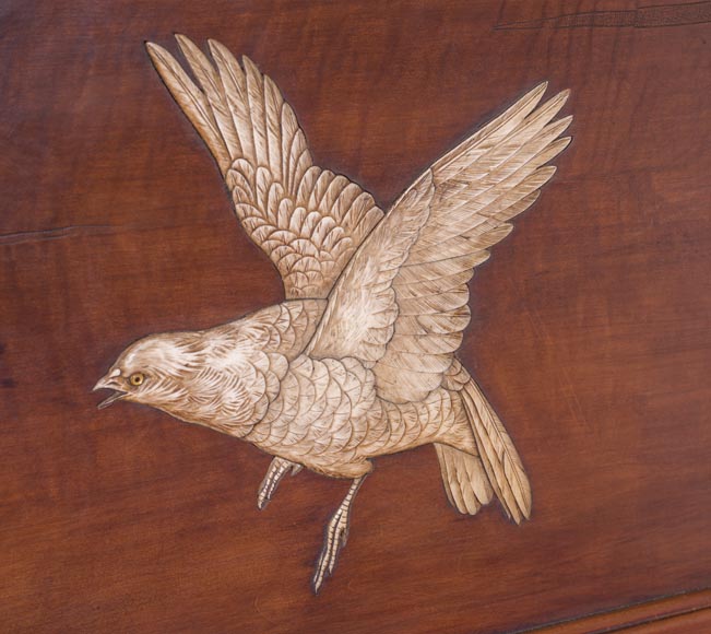 Lit ancien d'inspiration extrême-orientale à décor en os gravé et incrusté Lit ancien d'inspiration extrême-orientale à décor en os gravé et incrusté-3