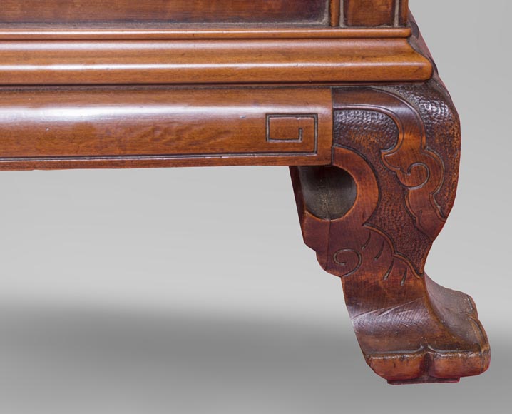 Lit ancien d'inspiration extrême-orientale à décor en os gravé et incrusté Lit ancien d'inspiration extrême-orientale à décor en os gravé et incrusté-8