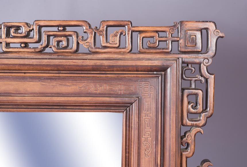 Grand trumeau Japonisant au dragon ailé  Grand trumeau Japonisant au dragon ailé -3