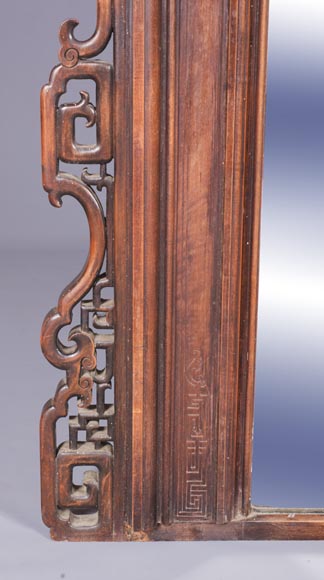 Grand trumeau Japonisant au dragon ailé  Grand trumeau Japonisant au dragon ailé -6