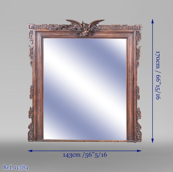 Grand trumeau Japonisant au dragon ailé  Grand trumeau Japonisant au dragon ailé -8